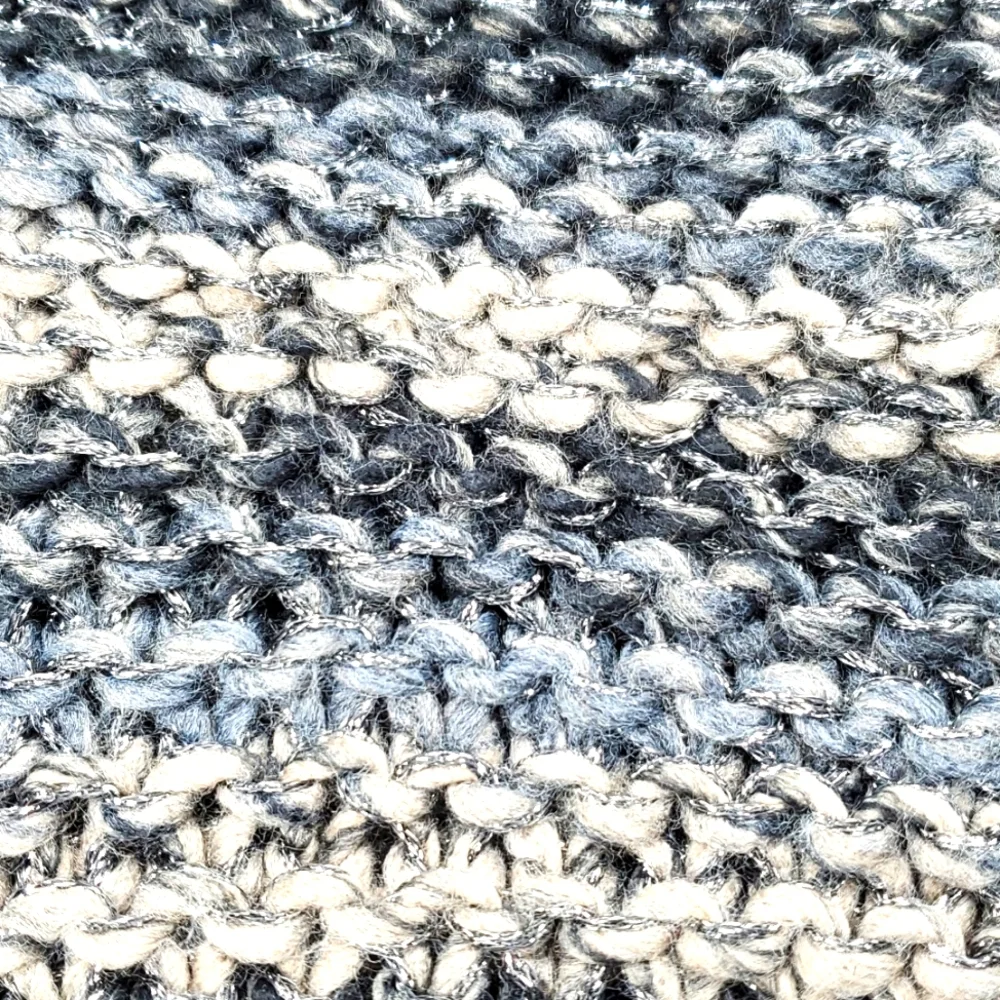 Steve Madden Silver Metallic Black Knit Infinity Scarf